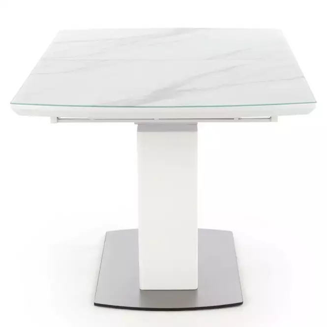Kinyitható asztalok  Blanco 160/200x90cm Üveg/Mdf/Acél – Fehér Marmur/Fehér