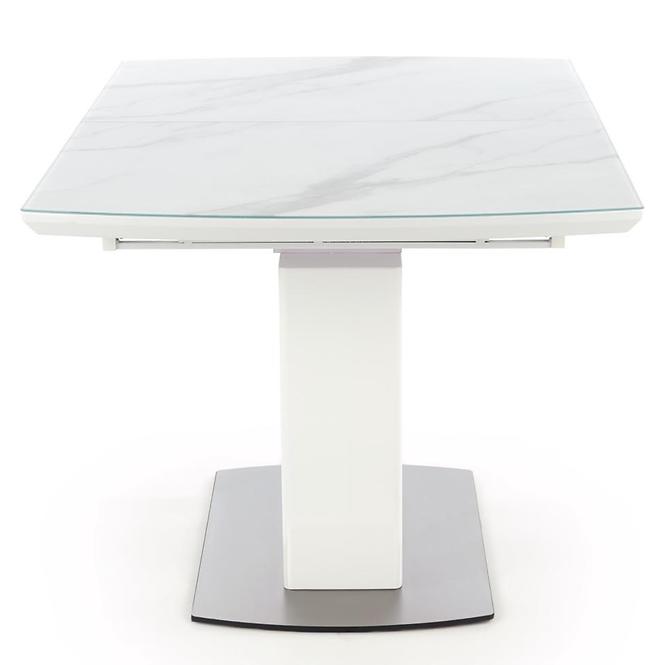 Kinyitható asztalok  Blanco 160/200x90cm Üveg/Mdf/Acél – Fehér Marmur/Fehér