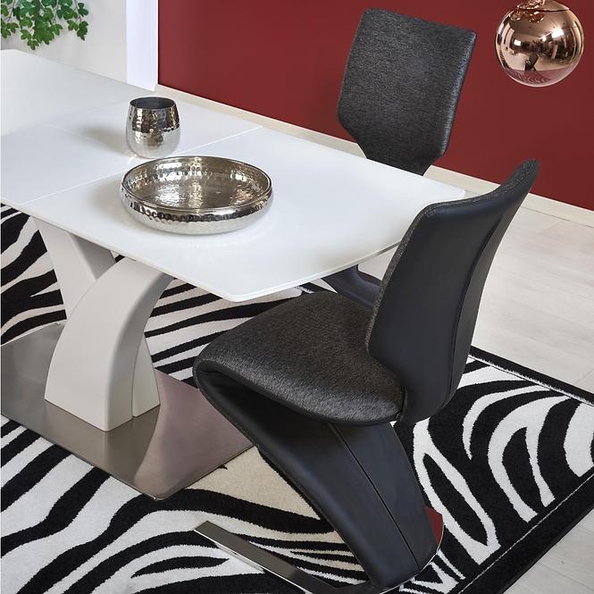 Asztal Palermo 140/180 Üveg/Mdf/Acél – Fehér Mat,4