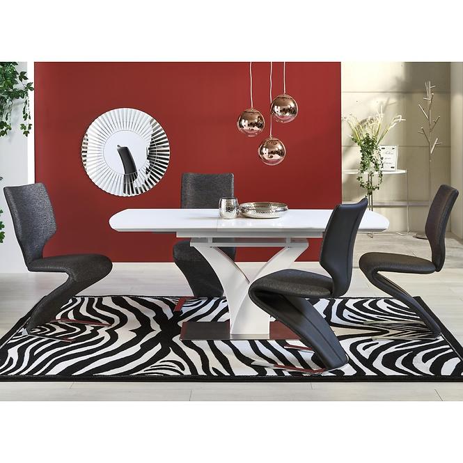 Asztal Palermo 140/180 Üveg/Mdf/Acél – Fehér Mat