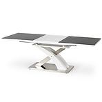 Asztal Sandor 2 160/220 Üveg-Fekete/Mdf-Fehér
