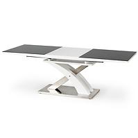 Asztal Sandor 2 160/220 Üveg-Fekete/Mdf-Fehér