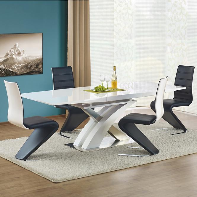 Asztal Sandor 160/220 Mdf/Acél – Fehér