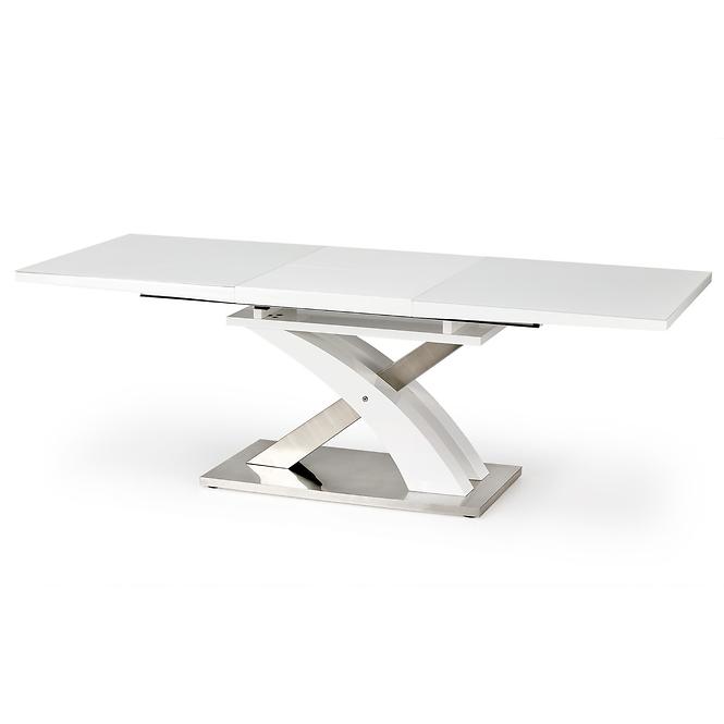 Asztal Sandor 2 160/220 Üveg/Mdf/Acél – Fehér