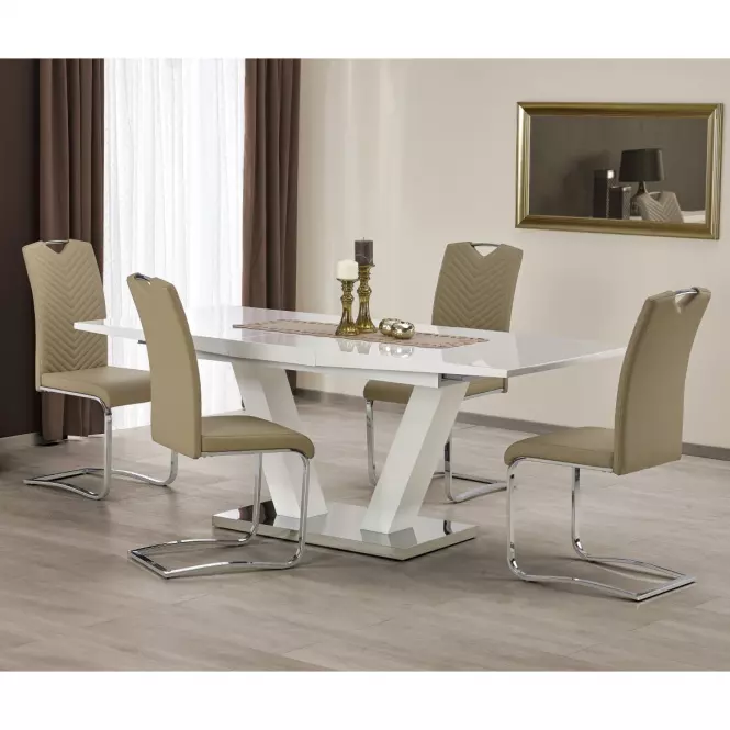 Asztal Vision 160/200 Mdf/Acél – Fehér