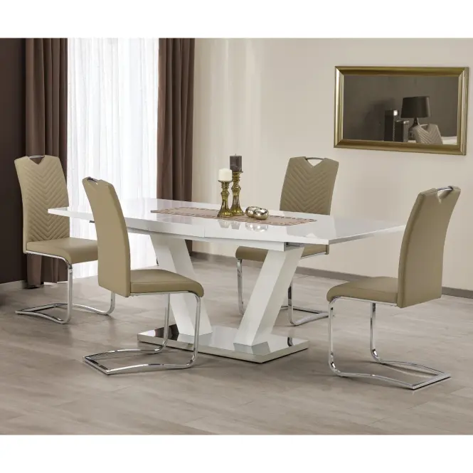 Asztal Vision 160/200 Mdf/Acél – Fehér,4