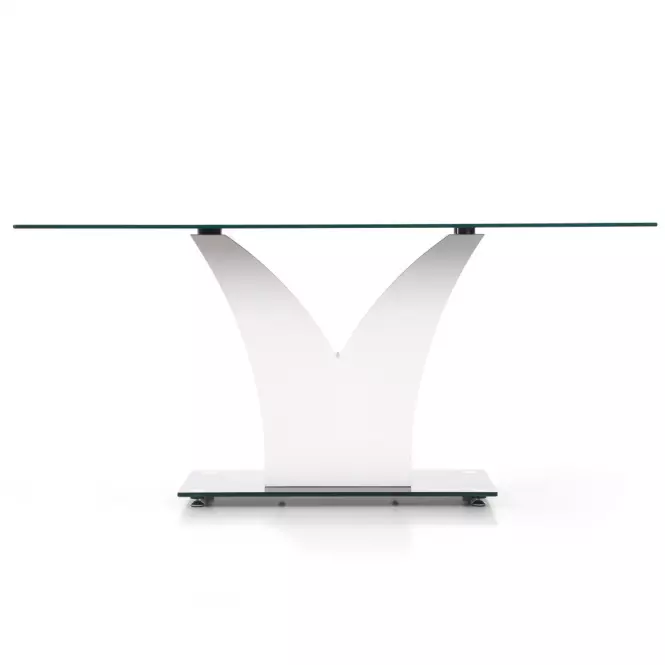 Asztal Vesper 160 Üveg/Mdf – Fekete/Fehér