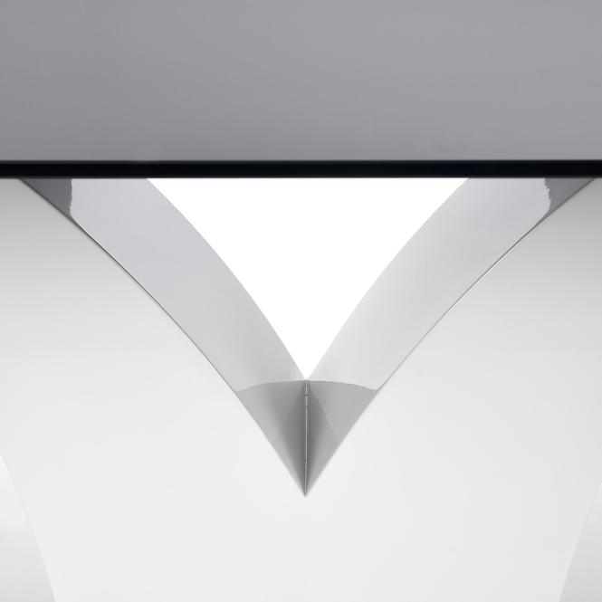 Asztal Vesper 160 Üveg/Mdf – Fekete/Fehér