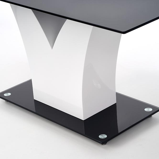 Asztal Vesper 160 Üveg/Mdf – Fekete/Fehér