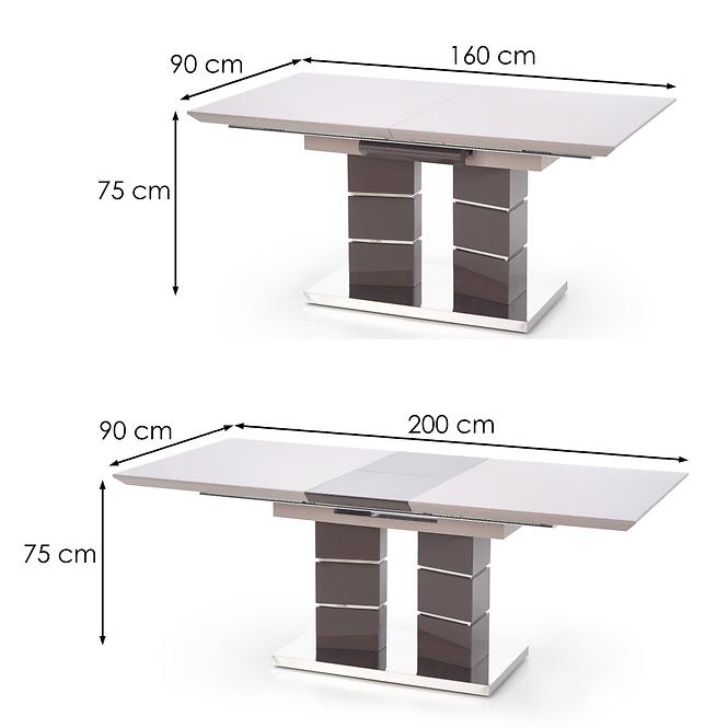 Asztal Lord 160/200 Mdf/Acél – Fényes Hamuszürke/Sötét Hamuszürke