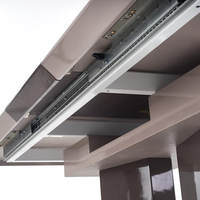 Asztal Lord 160/200 Mdf/Acél – Fényes Hamuszürke/Sötét Hamuszürke
