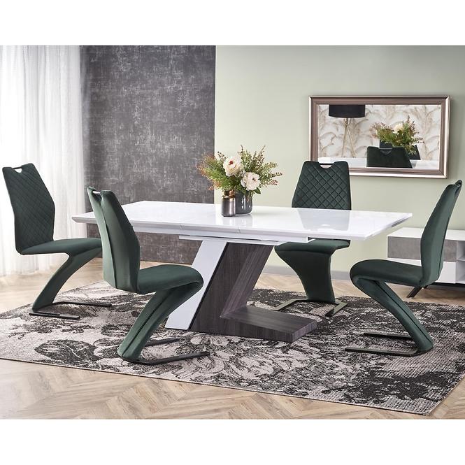 Asztal Mortis 160/200 Mdf – Fehér/Sötét Hamuszürke