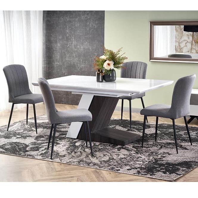 Asztal Mortis 160/200 Mdf – Fehér/Sötét Hamuszürke