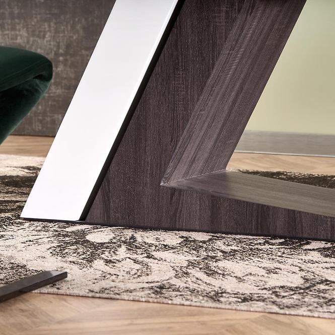 Asztal Mortis 160/200 Mdf – Fehér/Sötét Hamuszürke