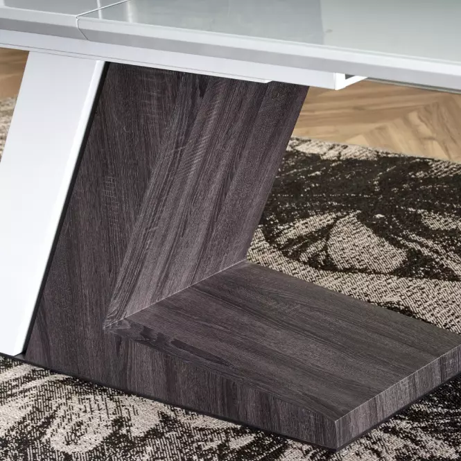 Asztal Mortis 160/200 Mdf – Fehér/Sötét Hamuszürke