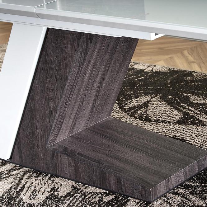 Asztal Mortis 160/200 Mdf – Fehér/Sötét Hamuszürke