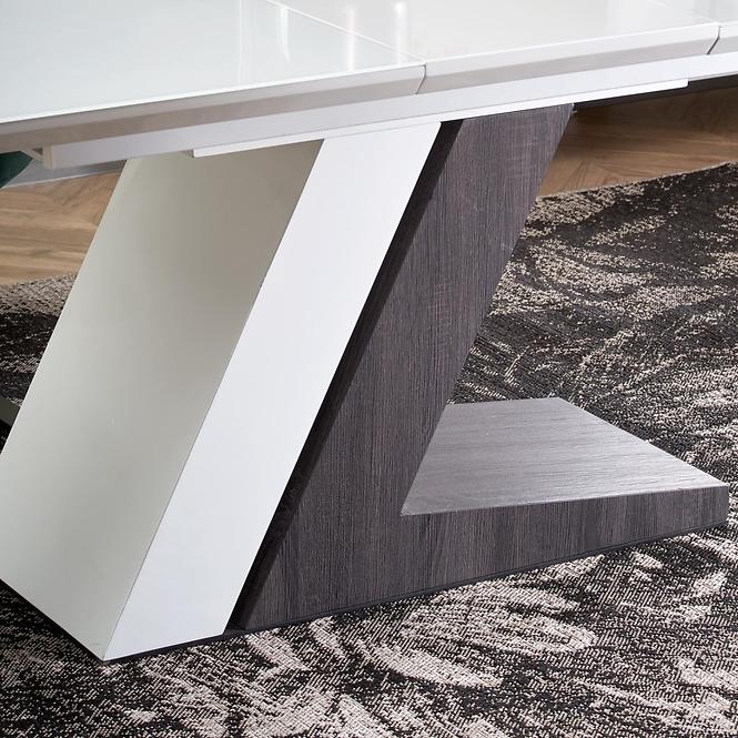 Asztal Mortis 160/200 Mdf – Fehér/Sötét Hamuszürke