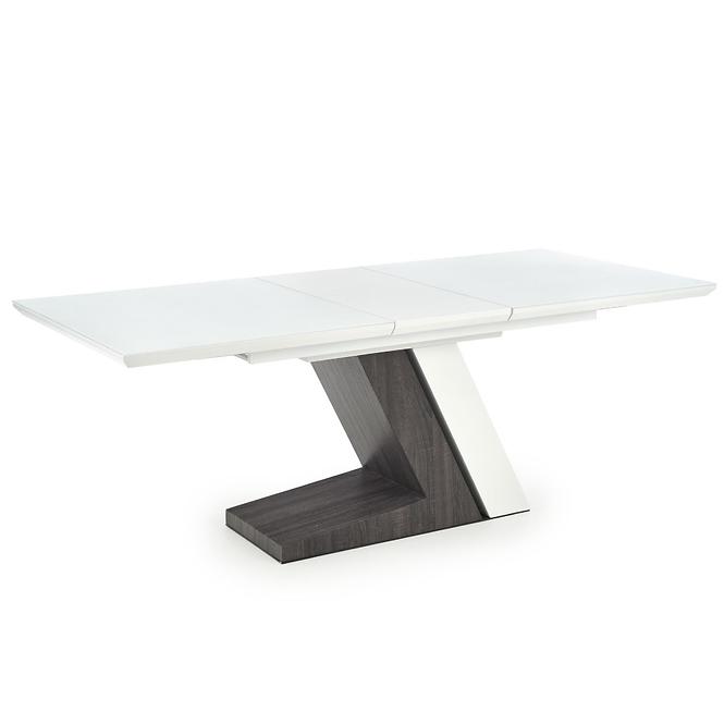 Asztal Mortis 160/200 Mdf – Fehér/Sötét Hamuszürke