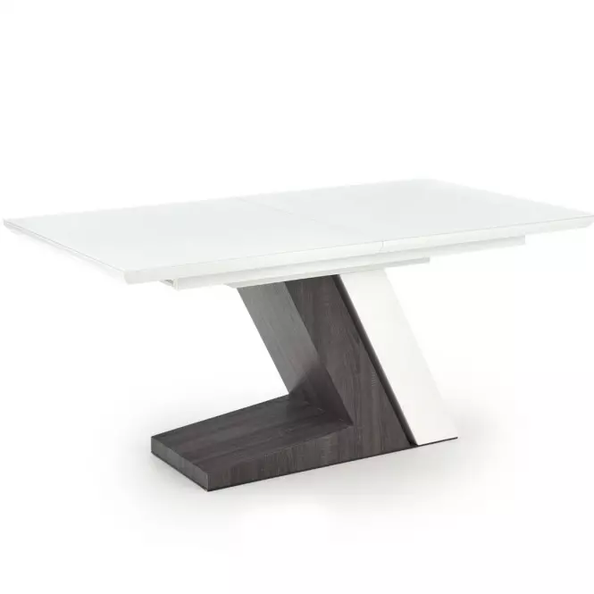 Asztal Mortis 160/200 Mdf – Fehér/Sötét Hamuszürke