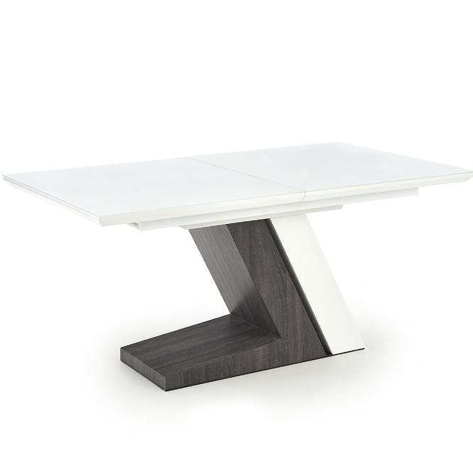 Asztal Mortis 160/200 Mdf – Fehér/Sötét Hamuszürke
