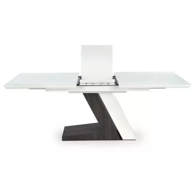 Asztal Mortis 160/200 Mdf – Fehér/Sötét Hamuszürke