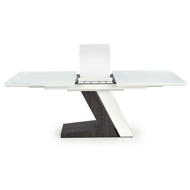 Asztal Mortis 160/200 Mdf – Fehér/Sötét Hamuszürke