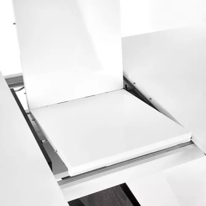Asztal Mortis 160/200 Mdf – Fehér/Sötét Hamuszürke