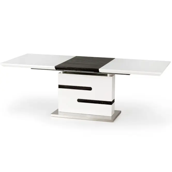 Asztal Monaco 160/220 Mdf/Acél – Fehér/Hamuszürke