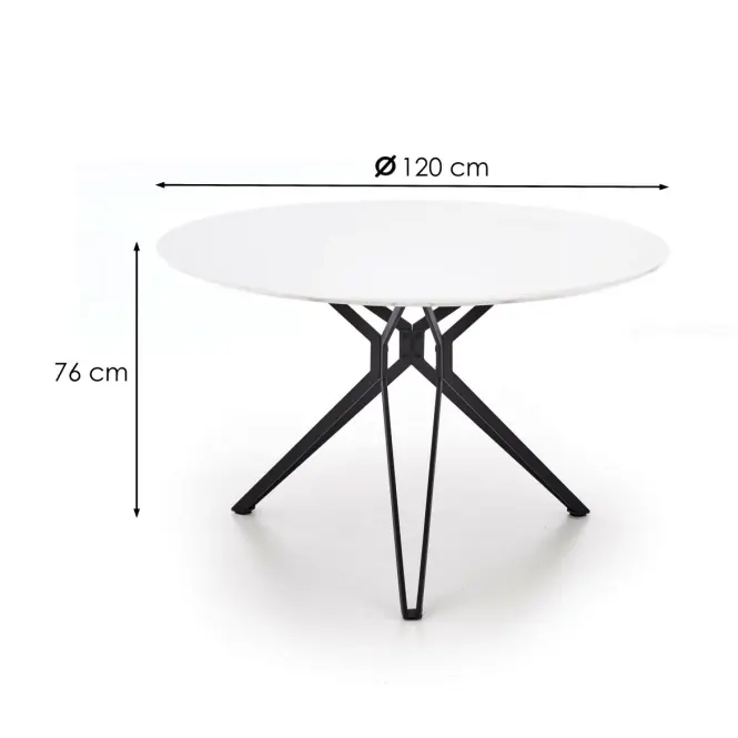 Asztal Pixel 120 Mdf/Acél – Fehér/Fekete,2