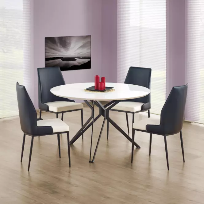 Asztal Pixel 120 Mdf/Acél – Fehér/Fekete
