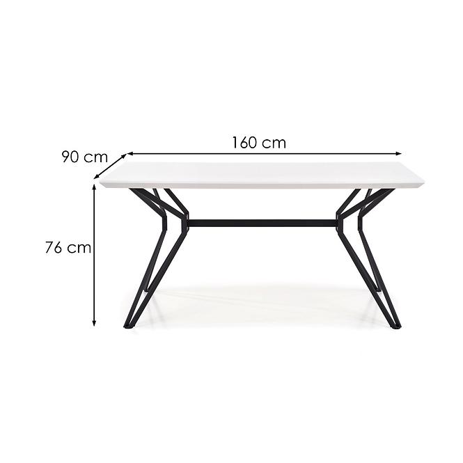 Asztal Pascal 160 Mdf/Acél – Fehér/Fekete,4