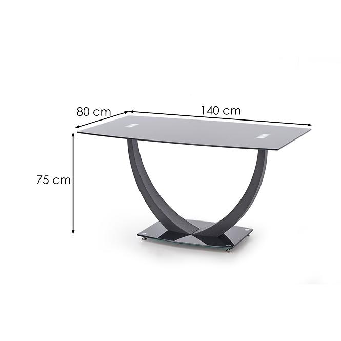 Asztal Anton 140 Üveg/Acél – Fekete