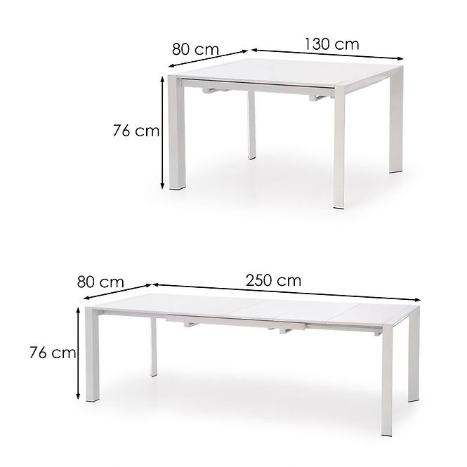 Asztal Stanford Xl 130/250 Mdf/Acél – Fehér,6