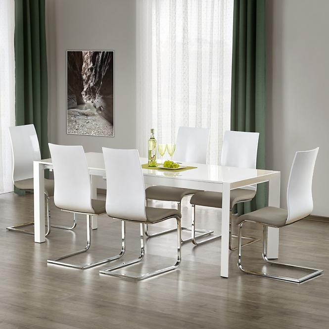 Asztal Stanford Xl 130/250 Mdf/Acél – Fehér