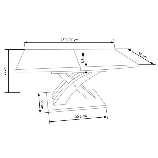 Asztal Sandor 160/220 Mdf/Acél – Tölgy Aranysárga