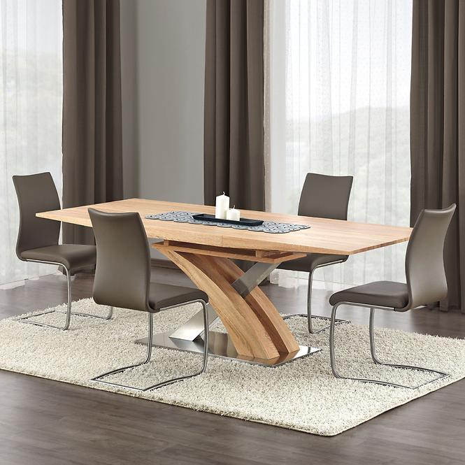 Asztal Sandor 160/220 Mdf/Acél – Tölgy Aranysárga