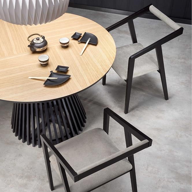 Asztal Miyaki 120 Mdf/Faipari – Tölgy Természetes/Fekete