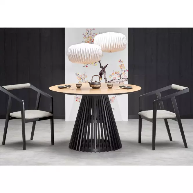 Asztal Miyaki 120 Mdf/Faipari – Tölgy Természetes/Fekete
