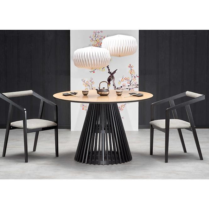 Asztal Miyaki 120 Mdf/Faipari – Tölgy Természetes/Fekete
