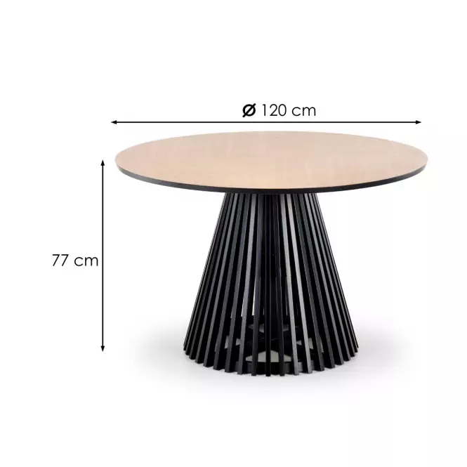 Asztal Miyaki 120 Mdf/Faipari – Tölgy Természetes/Fekete,4