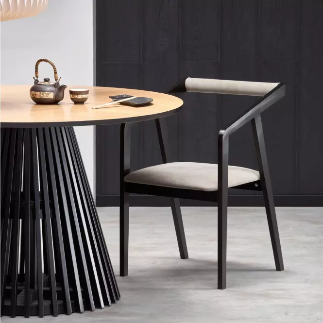 Asztal Miyaki 120 Mdf/Faipari – Tölgy Természetes/Fekete