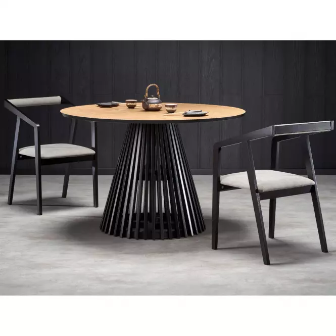 Asztal Miyaki 120 Mdf/Faipari – Tölgy Természetes/Fekete,9