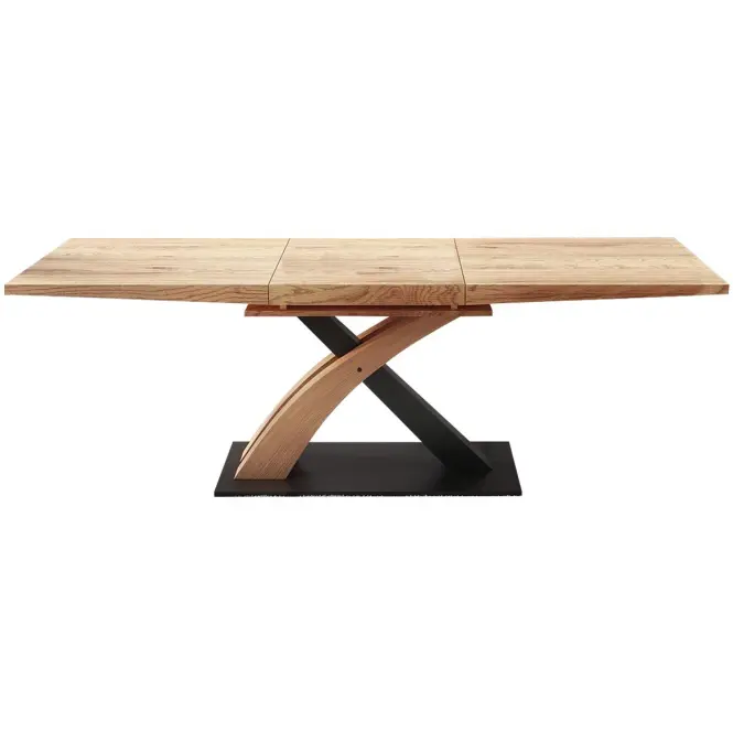 Asztal Sandor 3 160/220 Mdf/Acél – Tölgy Aranysárga/Fekete,2