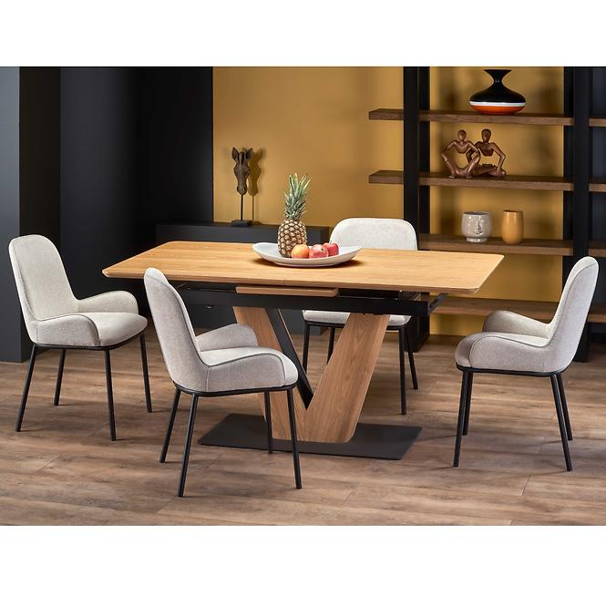 Asztal Umberto 160/200 Mdf/Acél – Tölgy Természetes/Fekete