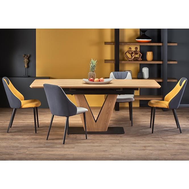 Asztal Umberto 160/200 Mdf/Acél – Tölgy Természetes/Fekete