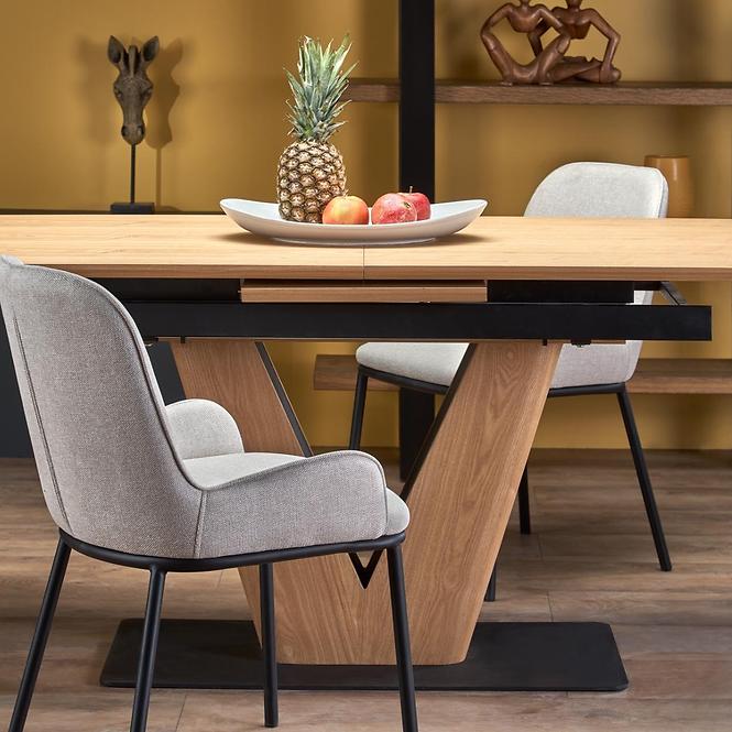 Asztal Umberto 160/200 Mdf/Acél – Tölgy Természetes/Fekete