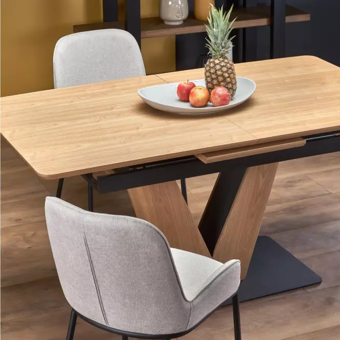 Asztal Umberto 160/200 Mdf/Acél – Tölgy Természetes/Fekete,14