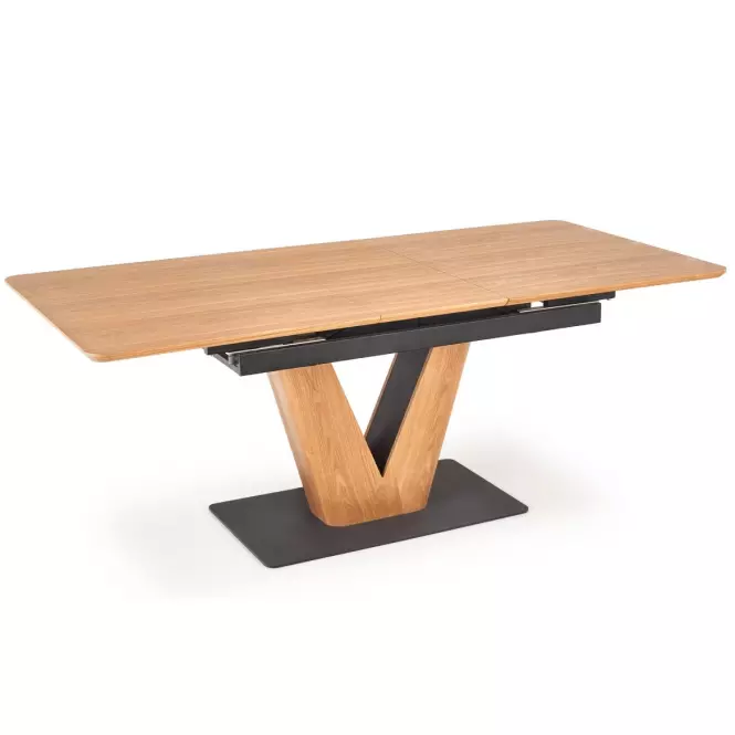 Asztal Umberto 160/200 Mdf/Acél – Tölgy Természetes/Fekete,3