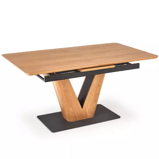 Asztal Umberto 160/200 Mdf/Acél – Tölgy Természetes/Fekete,4