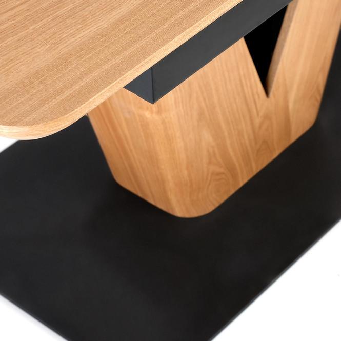 Asztal Umberto 160/200 Mdf/Acél – Tölgy Természetes/Fekete